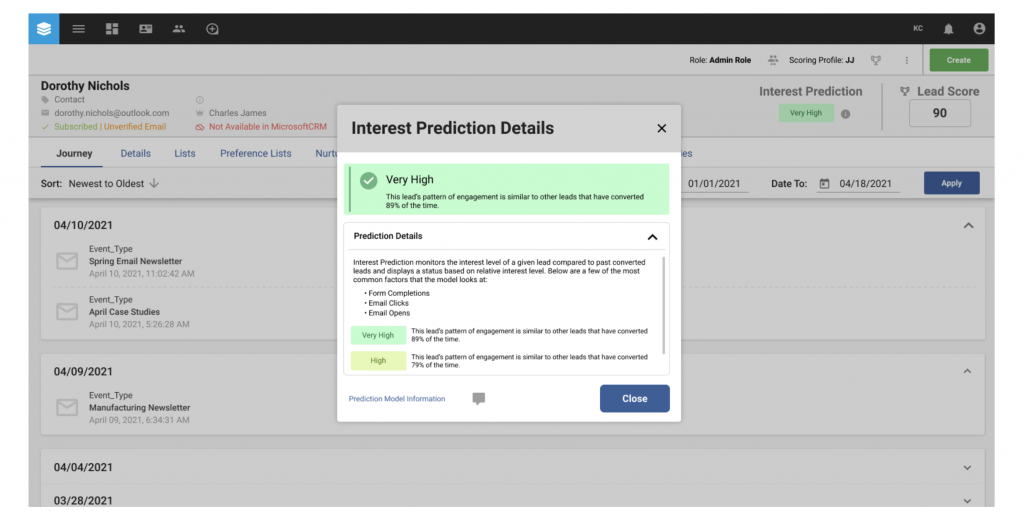 ProvidentCRM-CRM-SugarCRM-interest prediction details Provident CRM Sugar CRM Interest Prediction Details